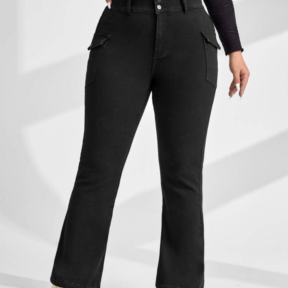 SHEIN Black Flare & Wide Leg Jeans